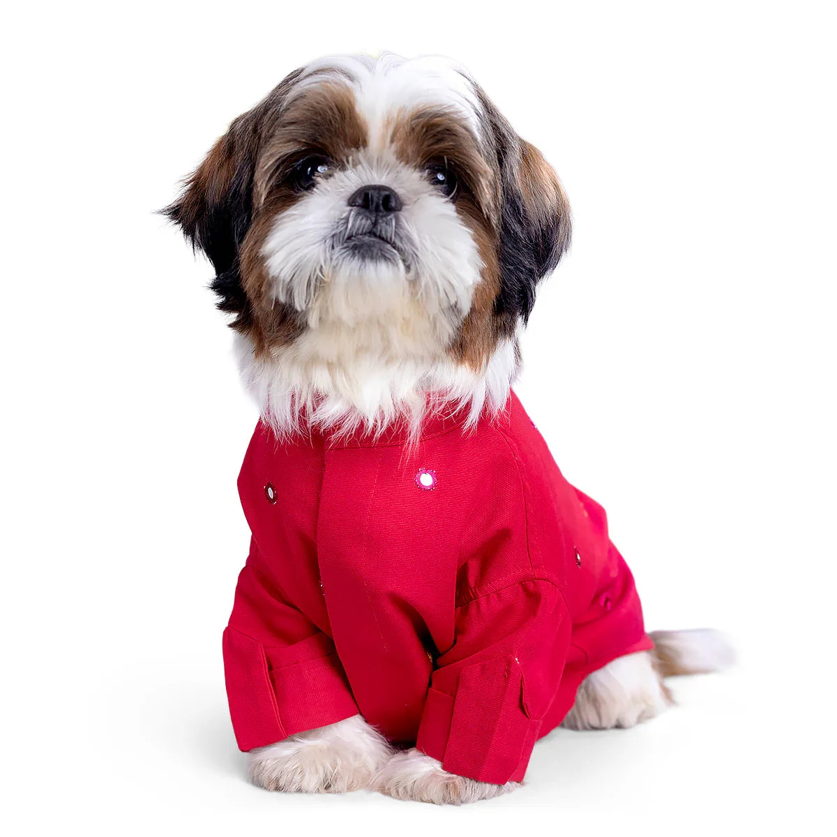 Furries Mirror Work Electric Red Kurta For Dogs - Zigly