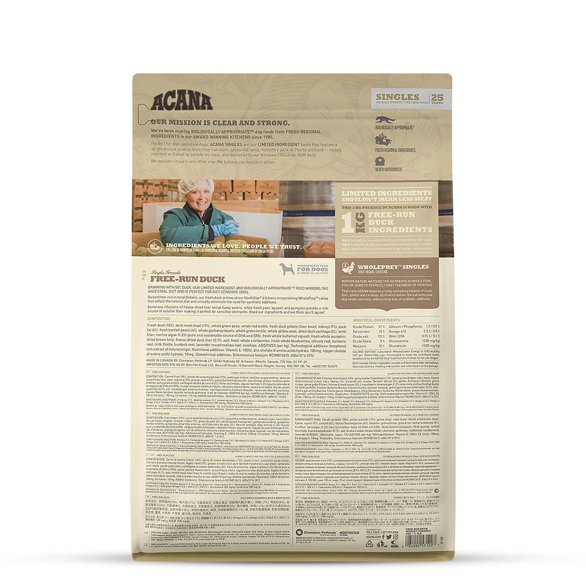 Acana Free Range Duck Dry Adult Dog Food - All Breeds - Zigly