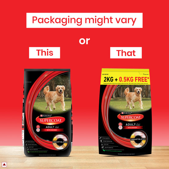PURINA SUPERCOAT with Chicken Adult (1+ Years) All Breed Dry Dog Food - 2.5kg - Zigly