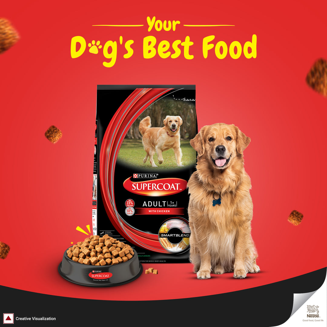 PURINA SUPERCOAT with Chicken Adult (1+ Years) All Breed Dry Dog Food - 2.5kg - Zigly