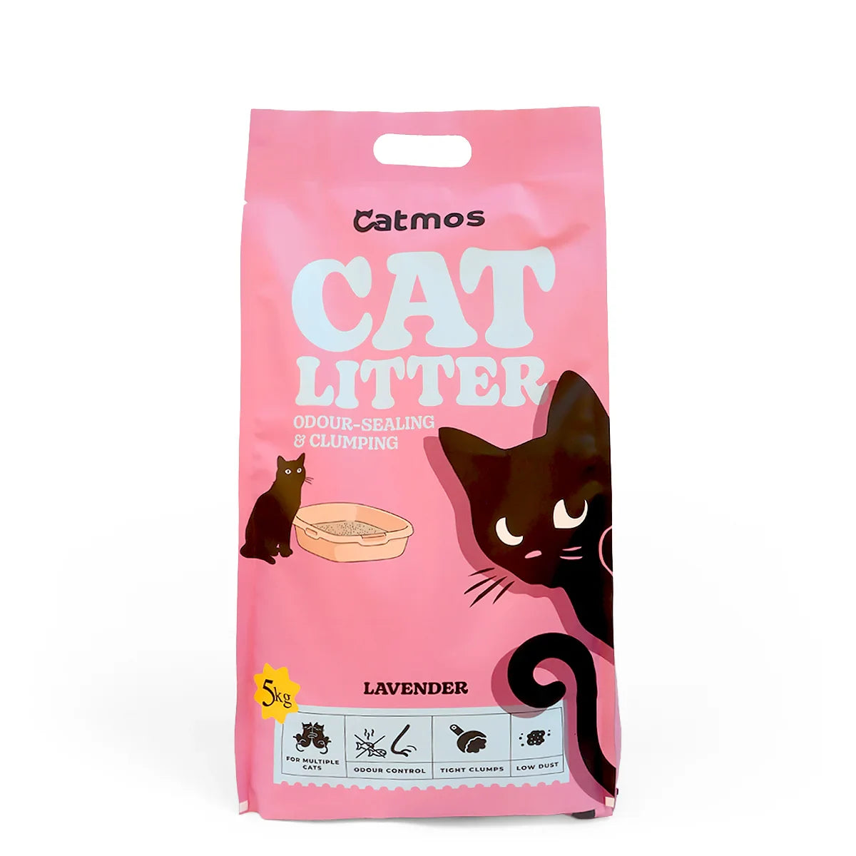 Catmos Odour Sealing Clumping Cat Litter  Lavender, 5kg - Zigly