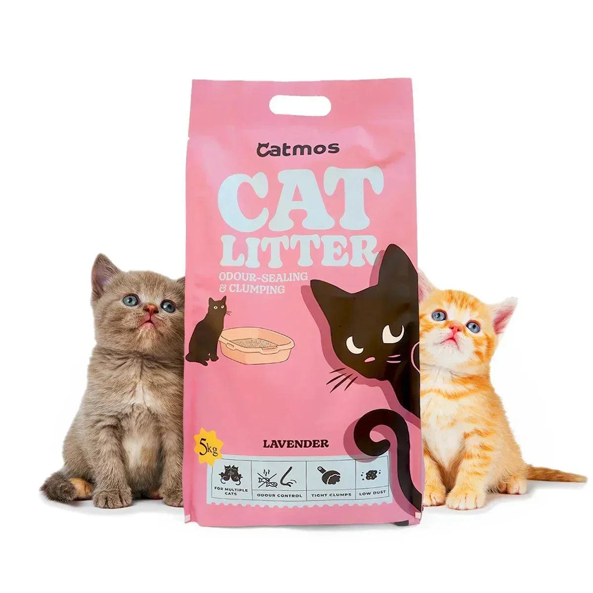 Catmos Odour Sealing Clumping Cat Litter Lavender, 5kg - Zigly