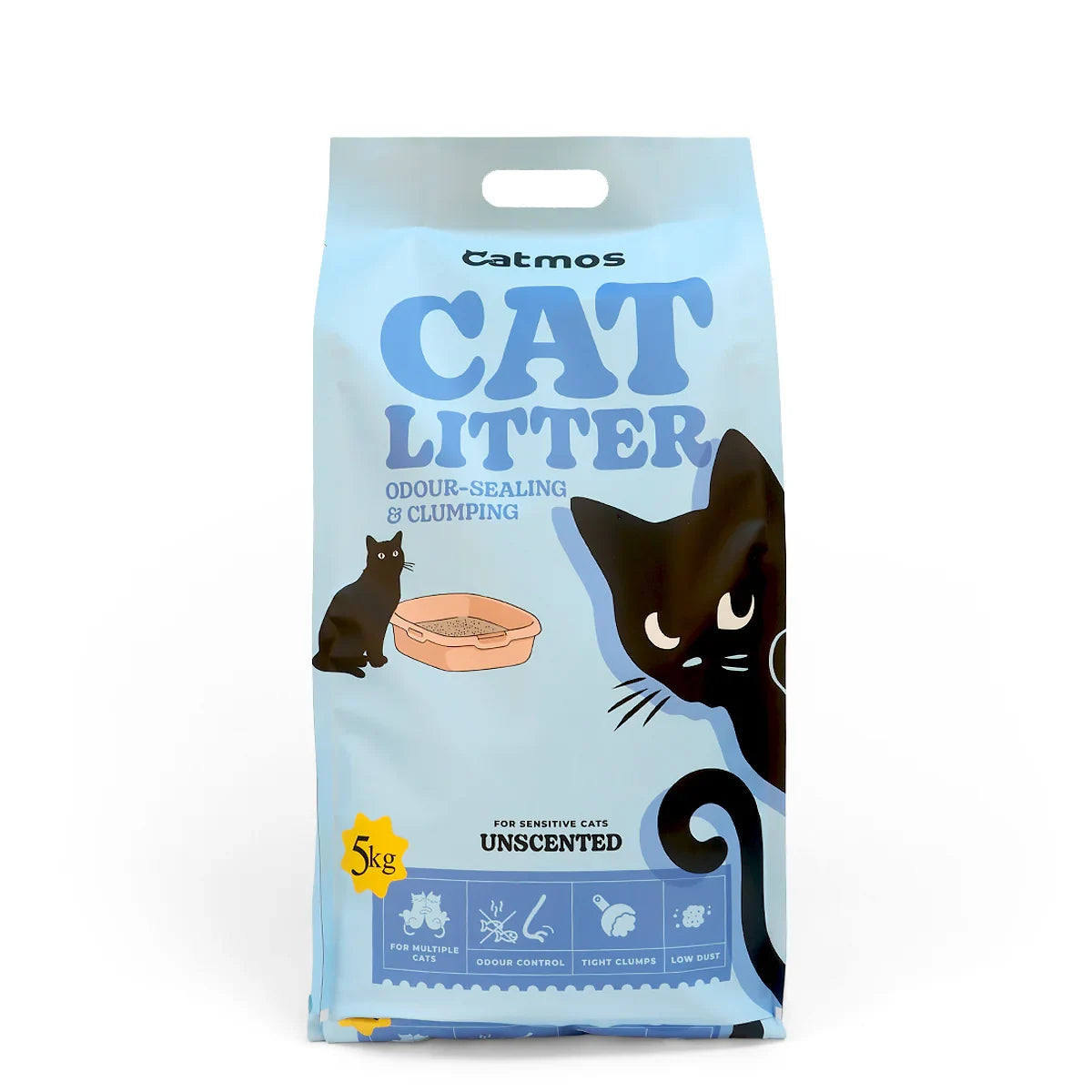 Catmos Odour Sealing Clumping Cat Litter  Unscented, 5kg - Zigly