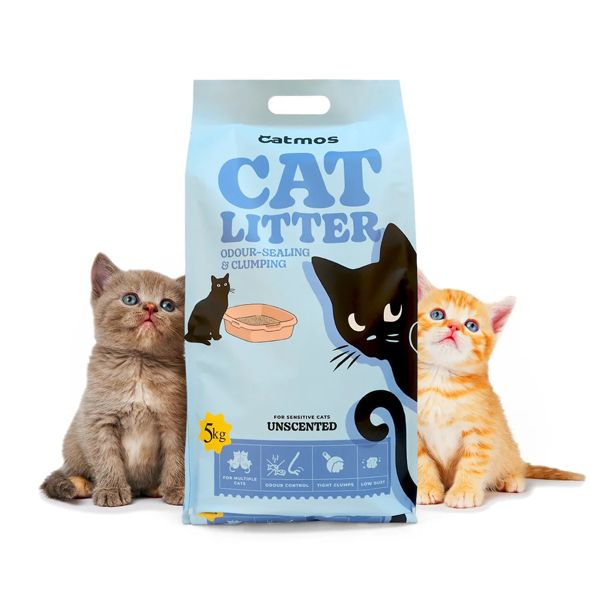 Catmos Odour Sealing Clumping Cat Litter  Unscented, 5kg - Zigly