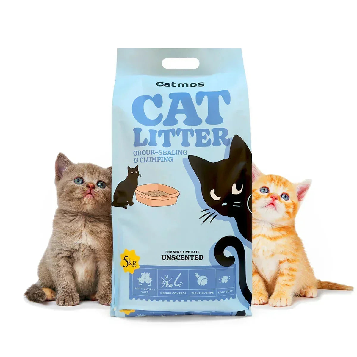 Catmos Odour Sealing Clumping Cat Litter Unscented, 5kg - Zigly