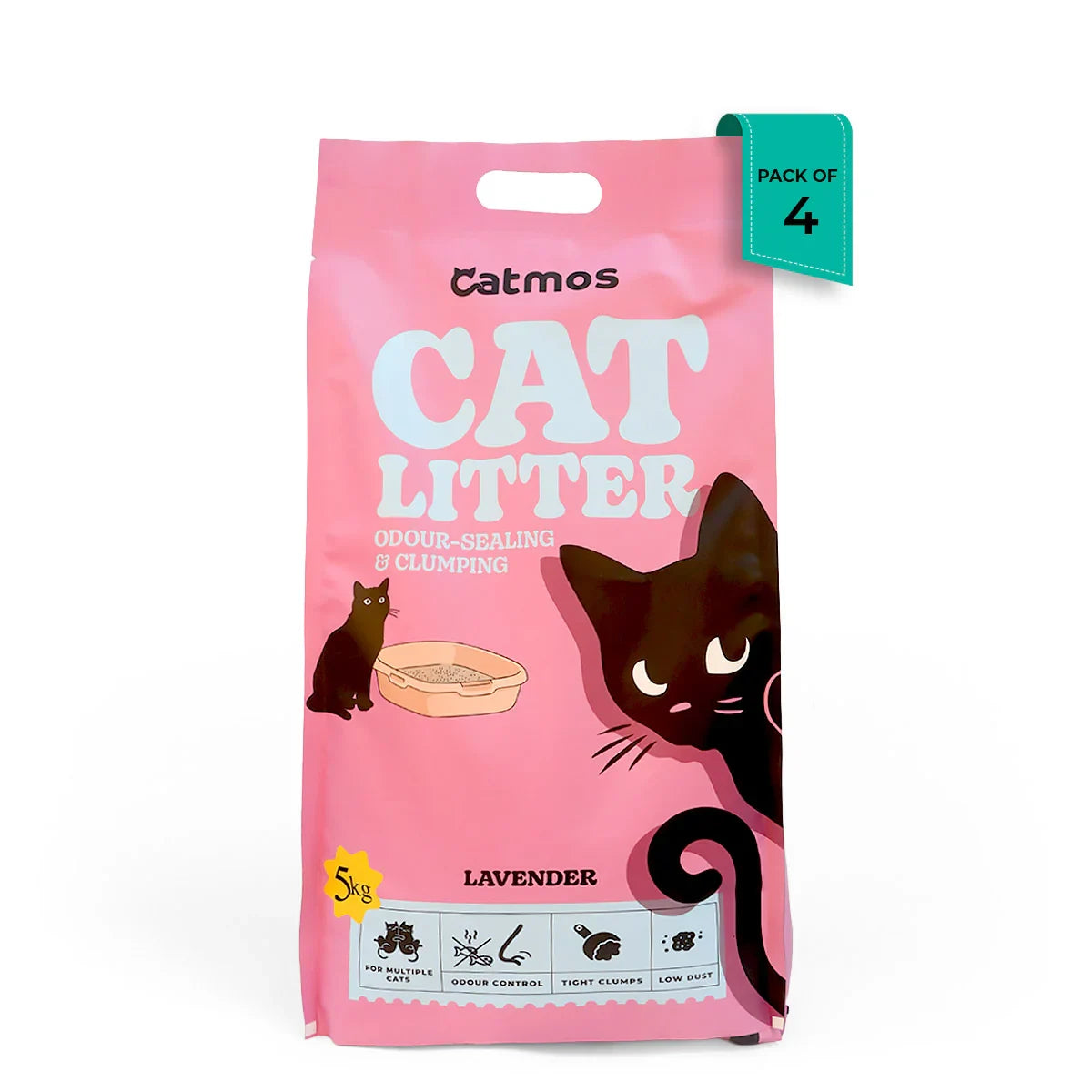 Catmos Odour Sealing Clumping Cat Litter  Lavender, 5kg - Zigly
