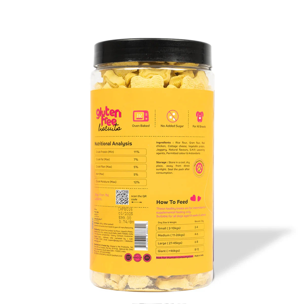 Applod Crunch-a-Licious Gluten Free Chicken & Cheese Dog Biscuits - 800g - Zigly