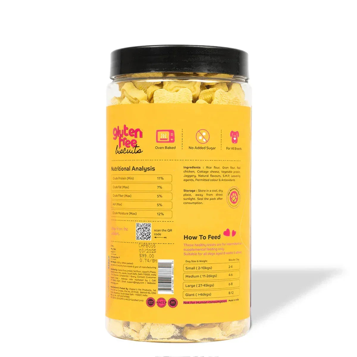 Applod Crunch-a-Licious Gluten Free Chicken & Cheese Dog Biscuits - 800g - Zigly