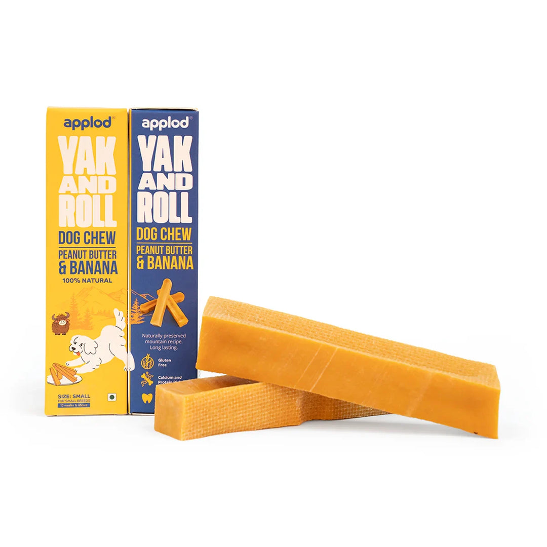 Applod Yak & Roll Peanut Butter & Banana Yak Chew for Dogs - Zigly