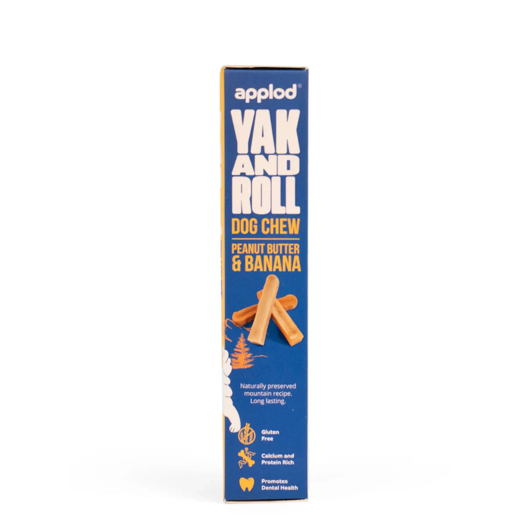 Applod Yak & Roll Peanut Butter & Banana Yak Chew for Dogs - Zigly
