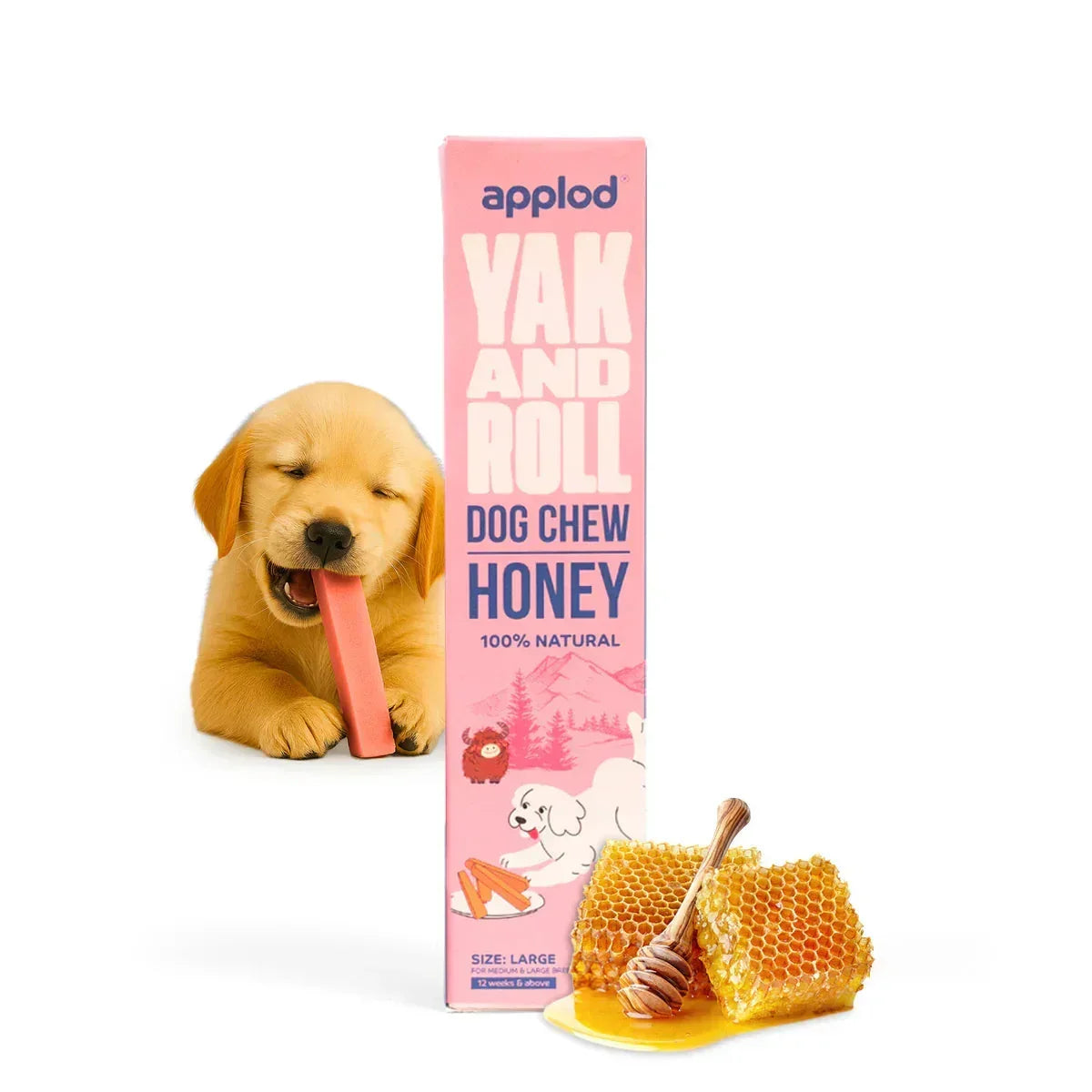 Applod Yak & Roll Honey Yak Chew for Dogs - Zigly