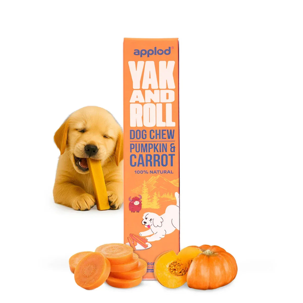 Applod Pumpkin & Carrot Yak Chew for Dogs - Zigly