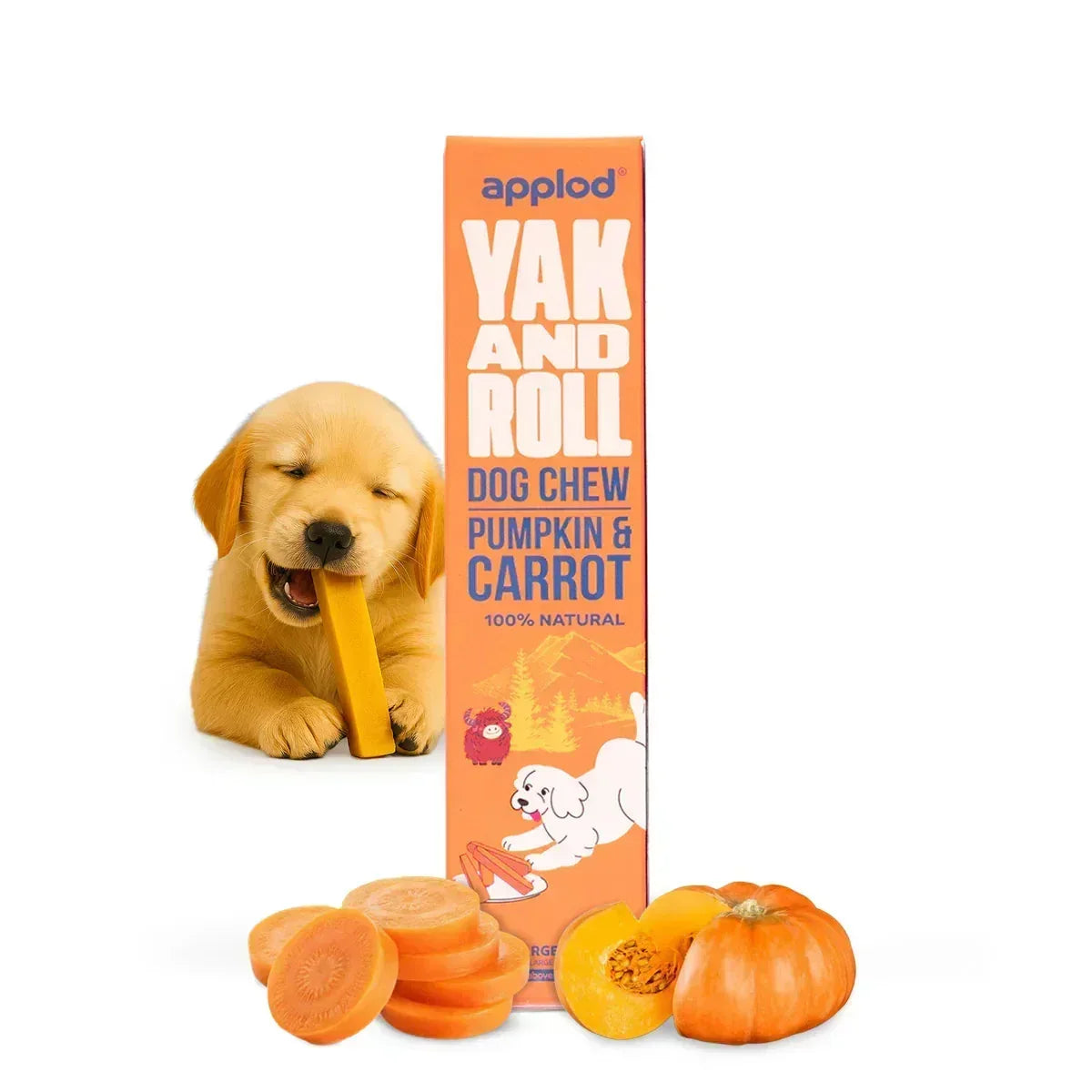 Applod Pumpkin & Carrot Yak Chew for Dogs - Zigly