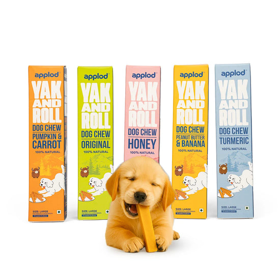 Applod Yak & Roll Combo of 5 Flavors Chew for Dogs