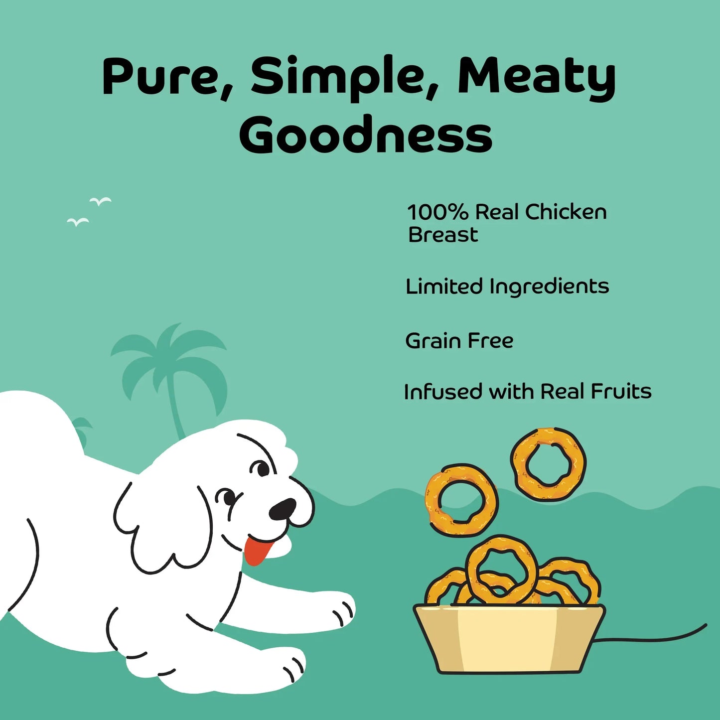 Applod Tender Chicken Mix Fruit Rings Dog Treat - 50g - Zigly