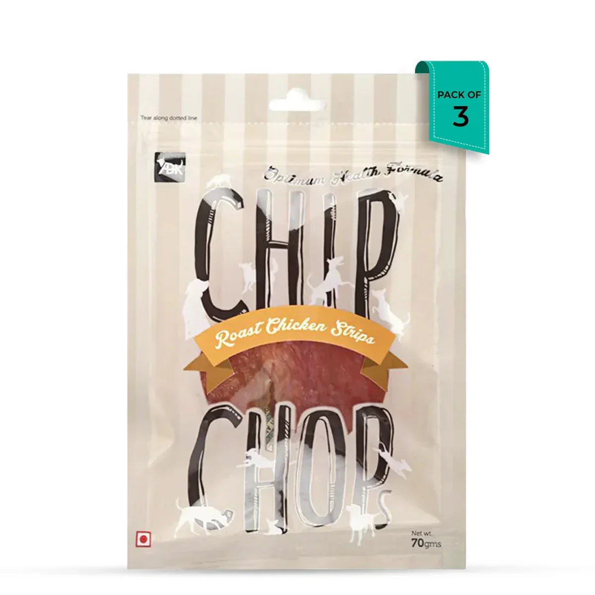 Chip Chops Roast Chicken Strips Dog Meaty Treat - 70g - Zigly