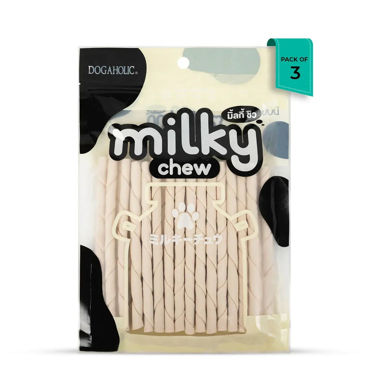 Dogaholic Milky Chew Stick Style Dog Treat - 30 pieces - Zigly