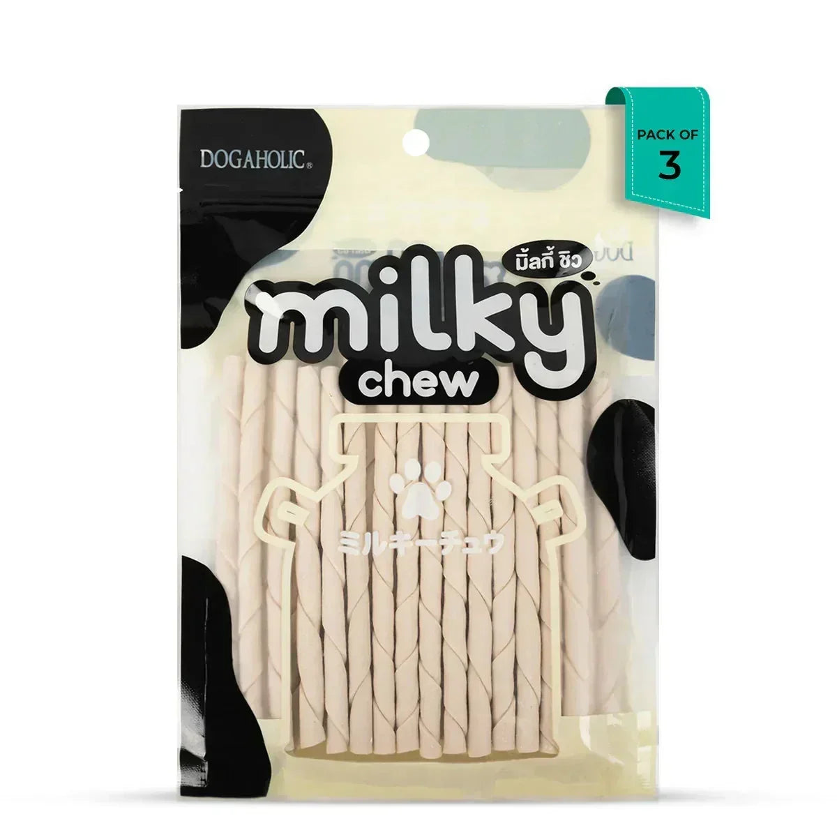 Dogaholic Milky Chew Stick Style Dog Treat - 30 pieces - Zigly
