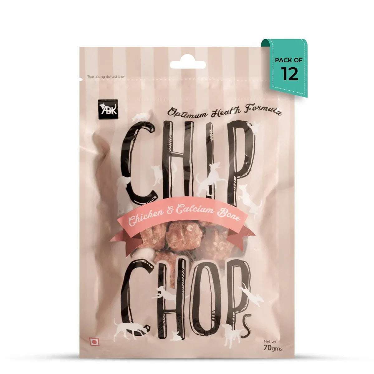 Chip Chops Chicken & Calcium Bone Dog Meaty Treat - 70g - Zigly