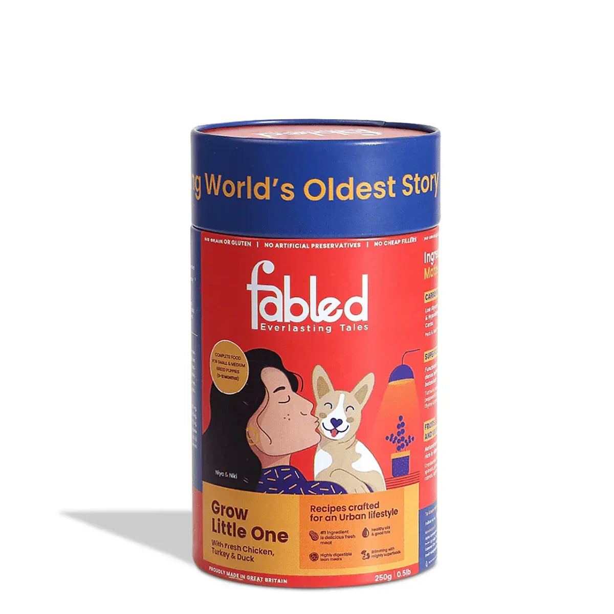 Fabled Grow Little One With Fresh Chicken, Turkey And Duck Dry Dog Food - Small & Medium Breed Puppy - Zigly