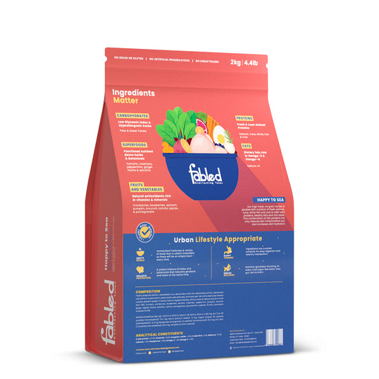Fabled Happy To Sea With Fresh Salmon, White Fish & COD Dry Dog Food - All Breed Adult - Zigly