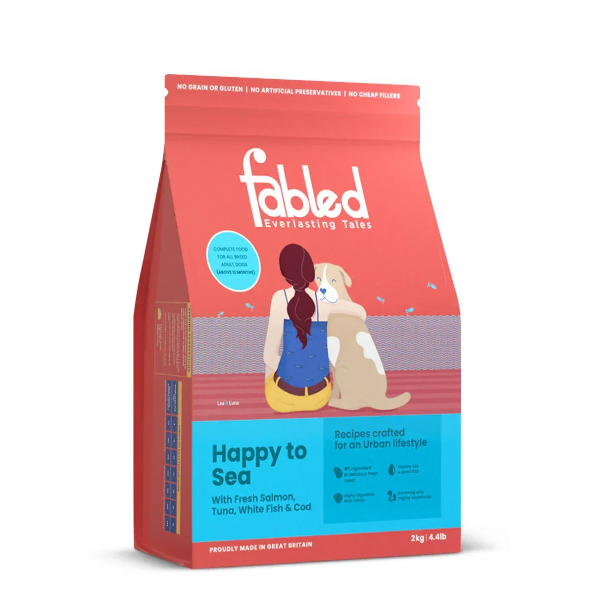 Fabled Happy To Sea With Fresh Salmon, White Fish & COD Dry Dog Food - All Breed Adult - Zigly