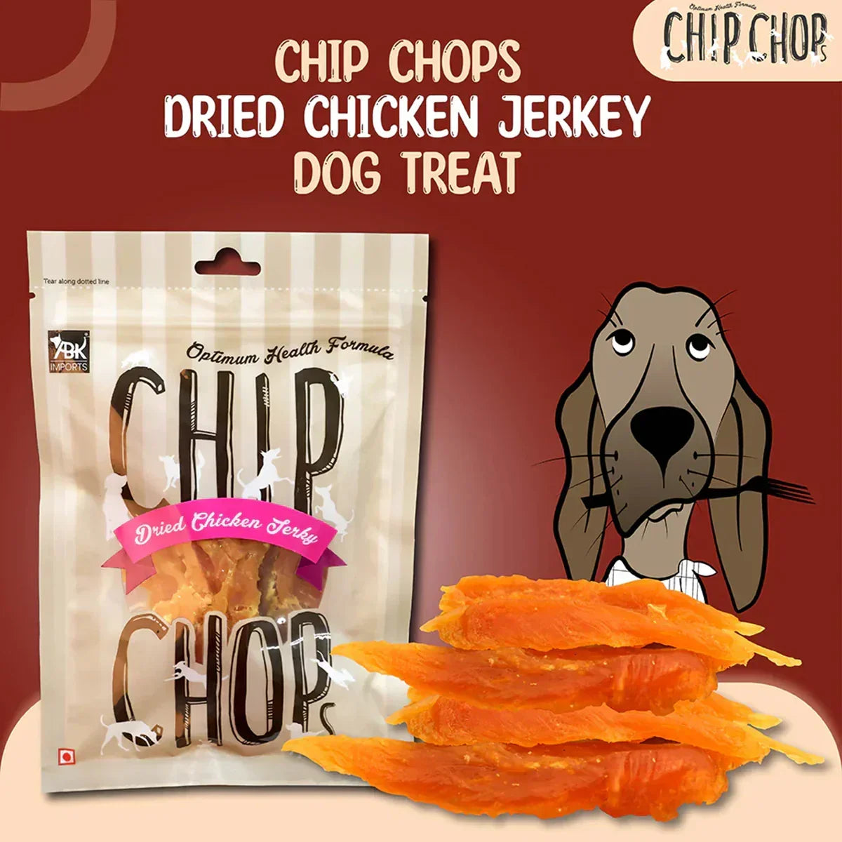 Chip Chops Dried Chicken Jerky Dog Meaty Treat - 70g - Zigly