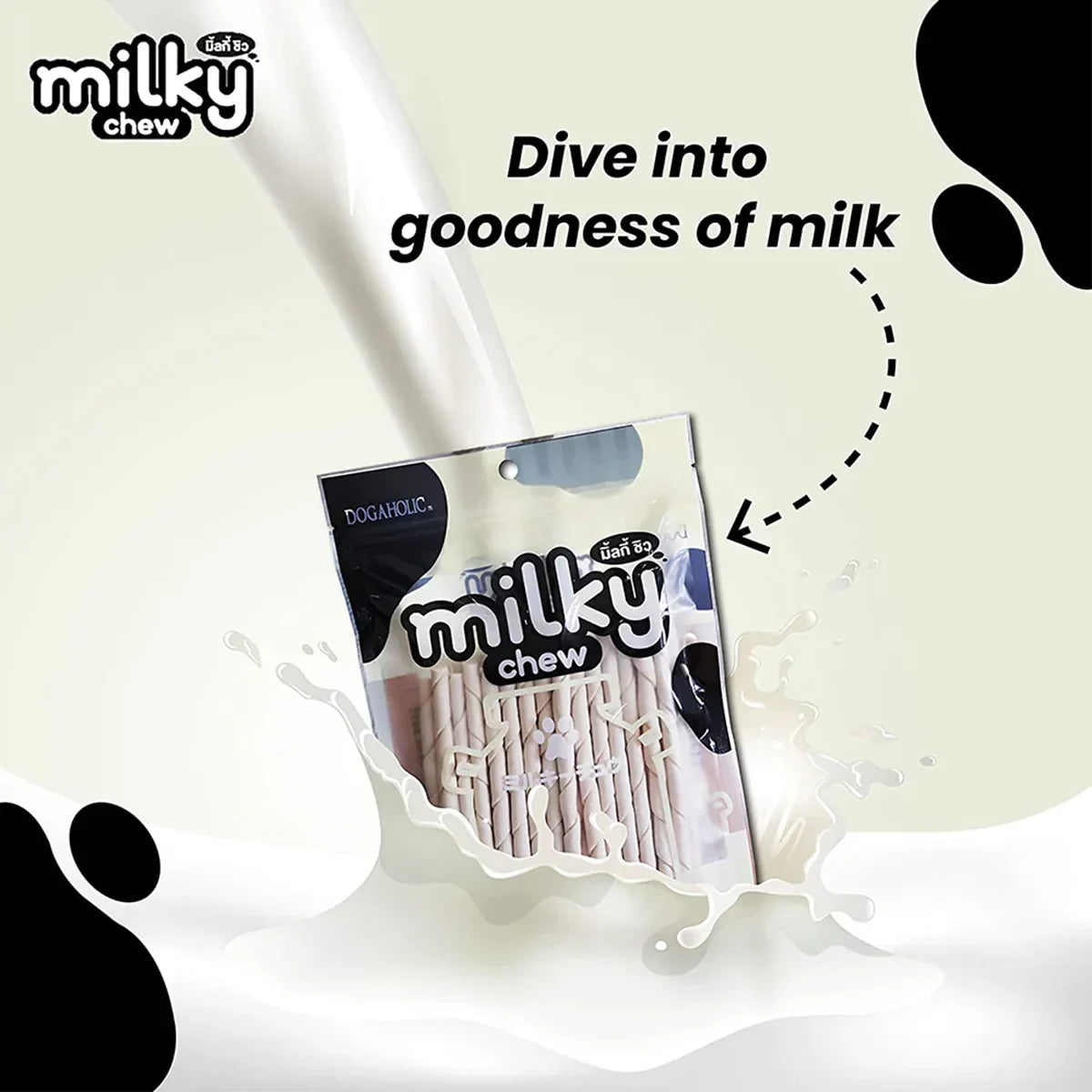 Dogaholic Milky Chew Stick Style Dog Treat - 30 pieces - Zigly