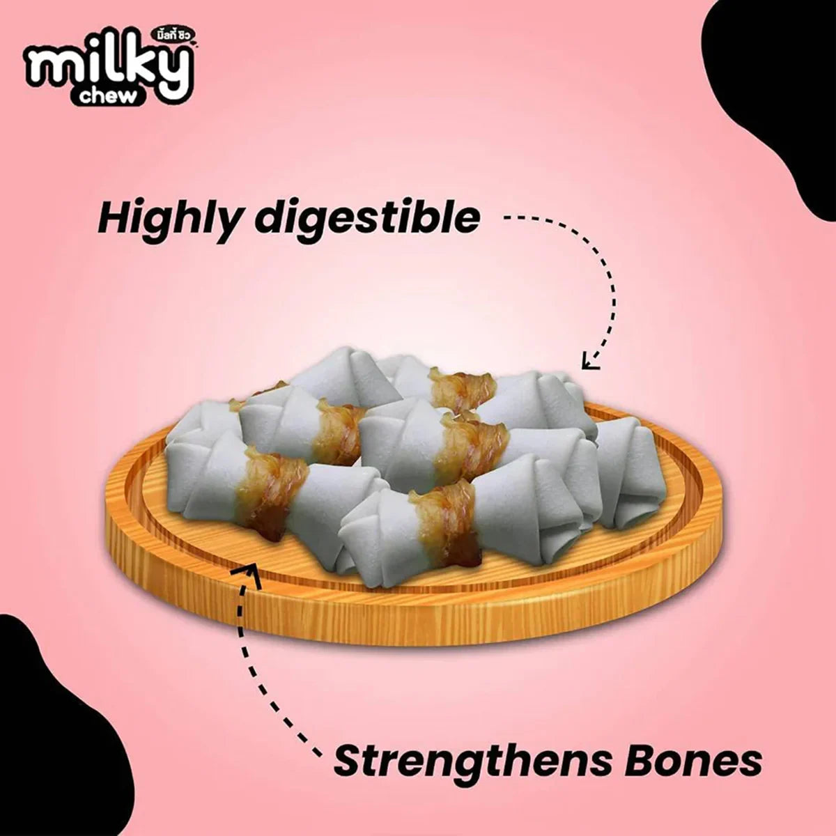 Dogaholic Milky Chew Chicken Bone Dog Treat - 10 Pieces - Zigly