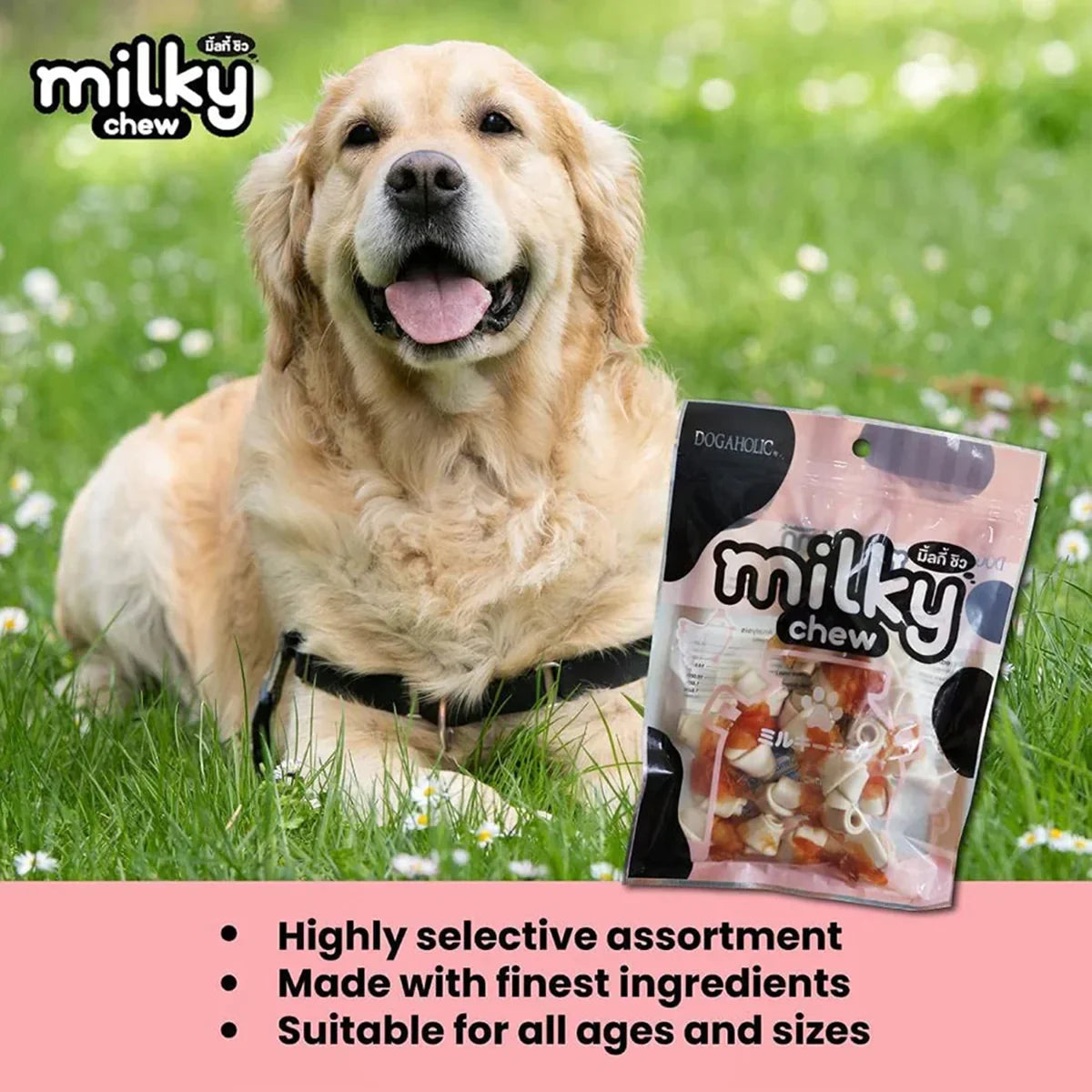 Dogaholic Milky Chew Chicken Bone Dog Treat - 10 Pieces - Zigly