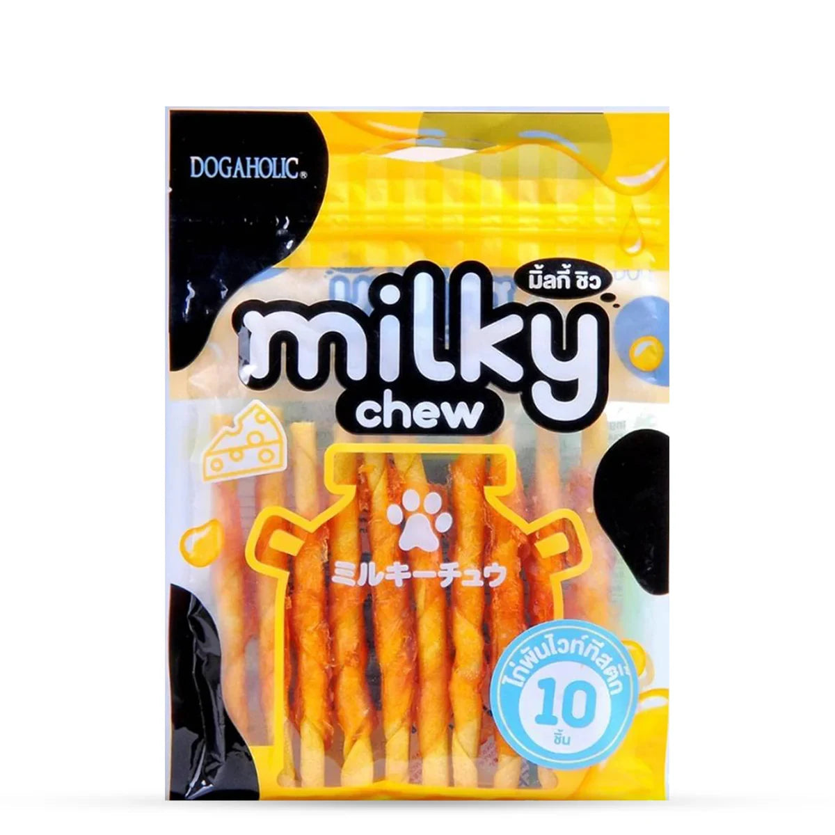 Dogaholic Milky Chew Cheese & Chicken Sticks Dog Treat - 10 pieces - Zigly