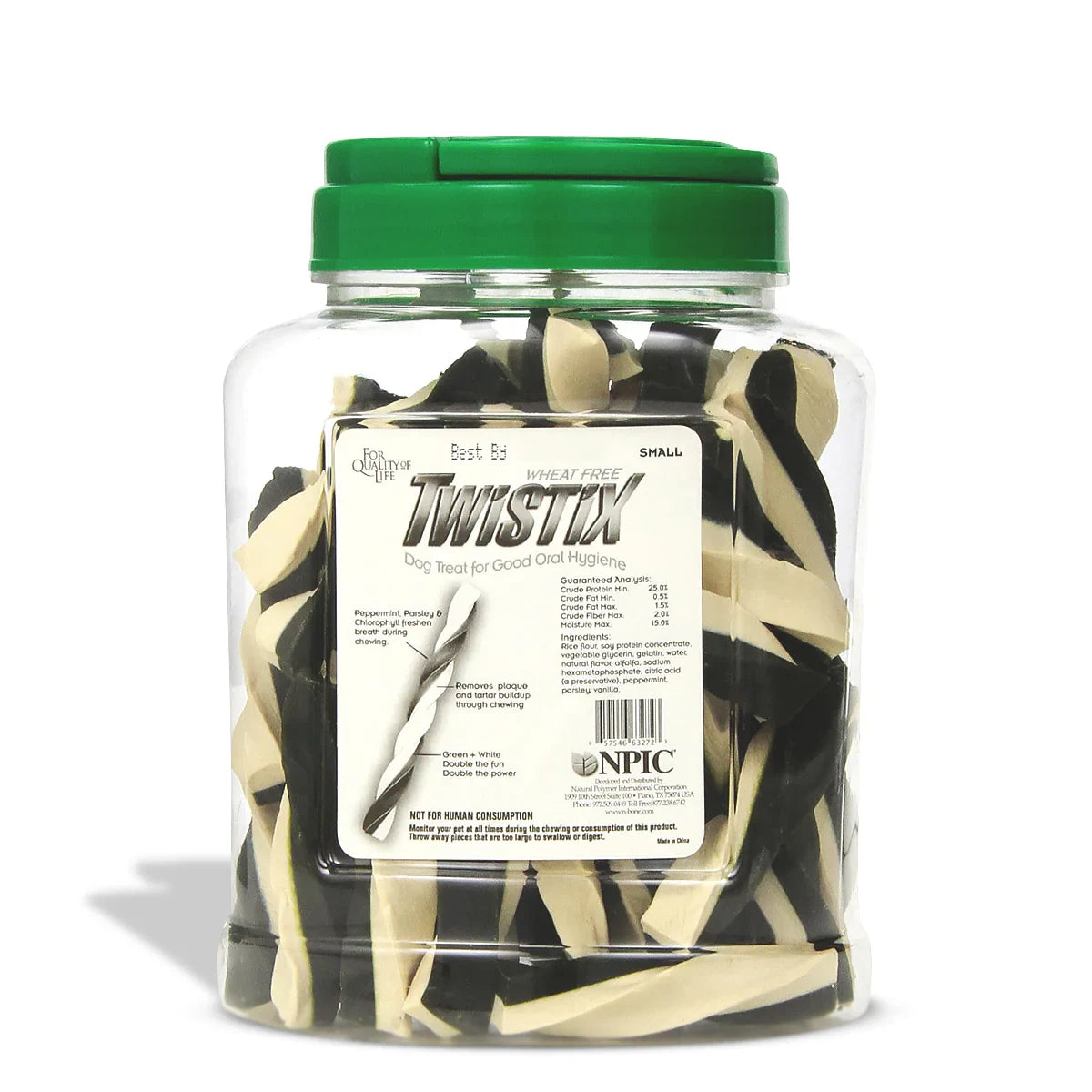 NPIC Twistix Vanilla Mint Dog Dental Treat - 50 Sticks - Canister - Zigly