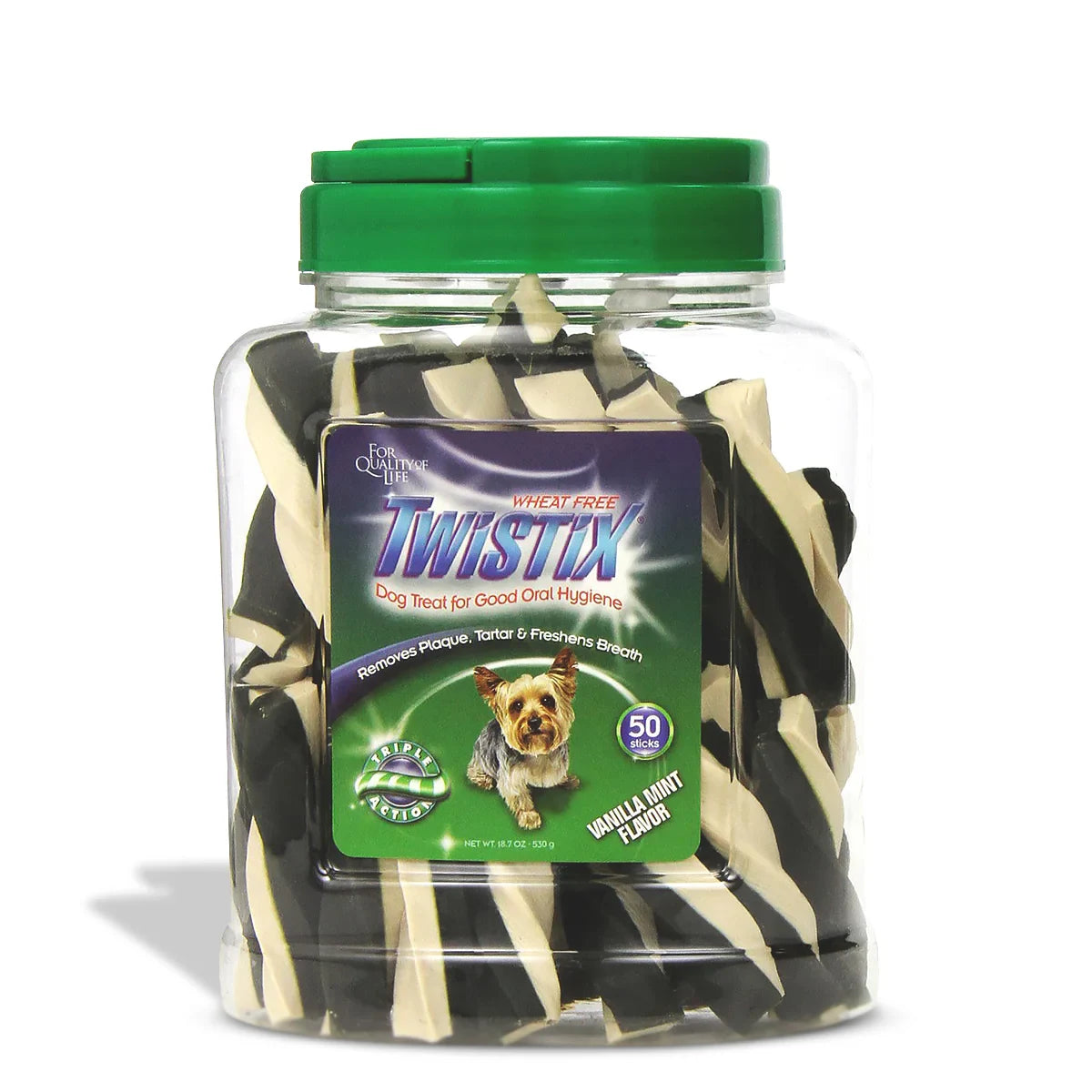 NPIC Twistix Vanilla Mint Dog Dental Treat - 50 Sticks - Canister - Zigly