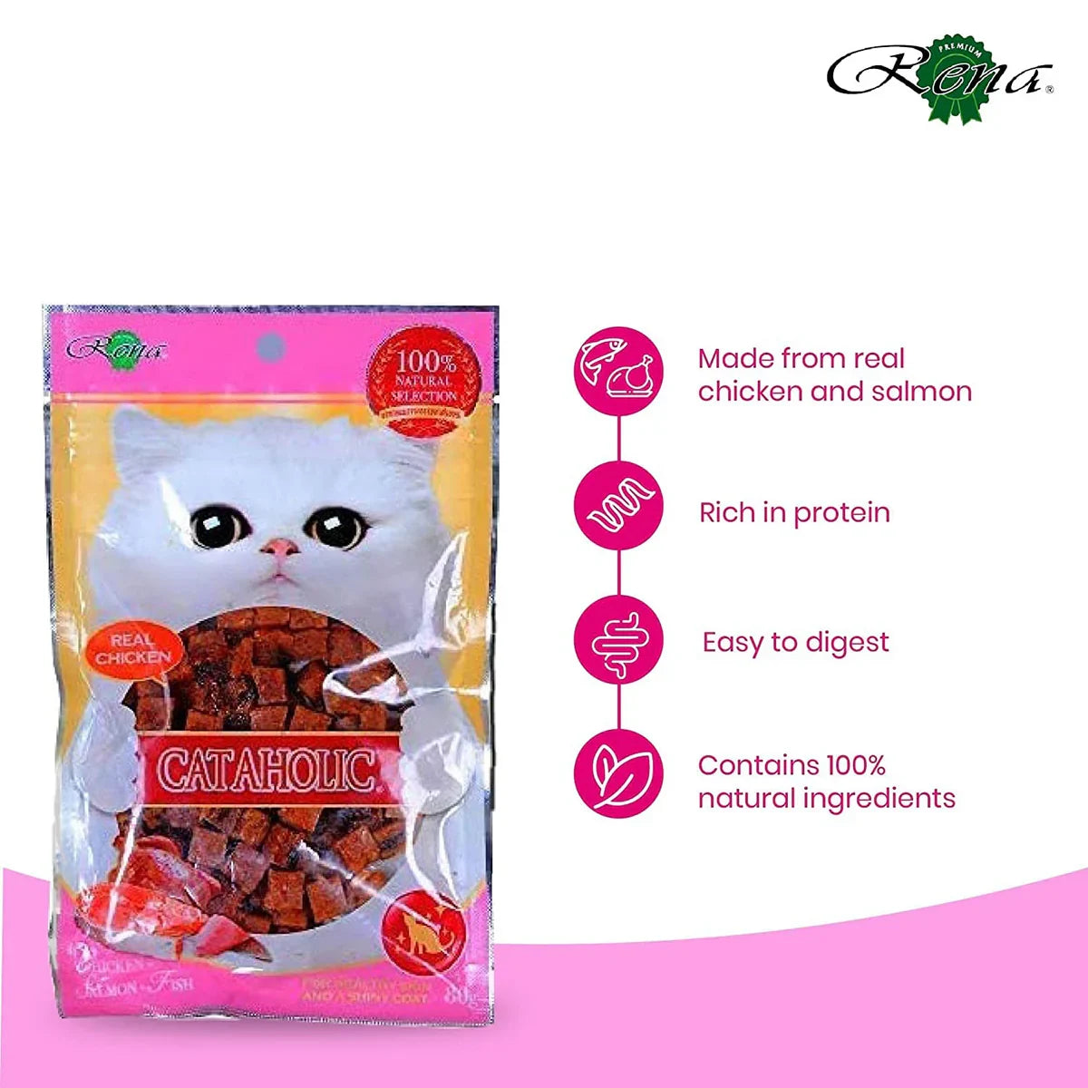 Neko Cat Chicken & Salmon Cubes Cat Meaty Treat - 80g - Zigly
