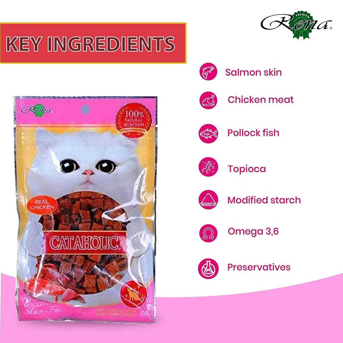 Neko Cat Chicken & Salmon Cubes Cat Meaty Treat - 80g - Zigly