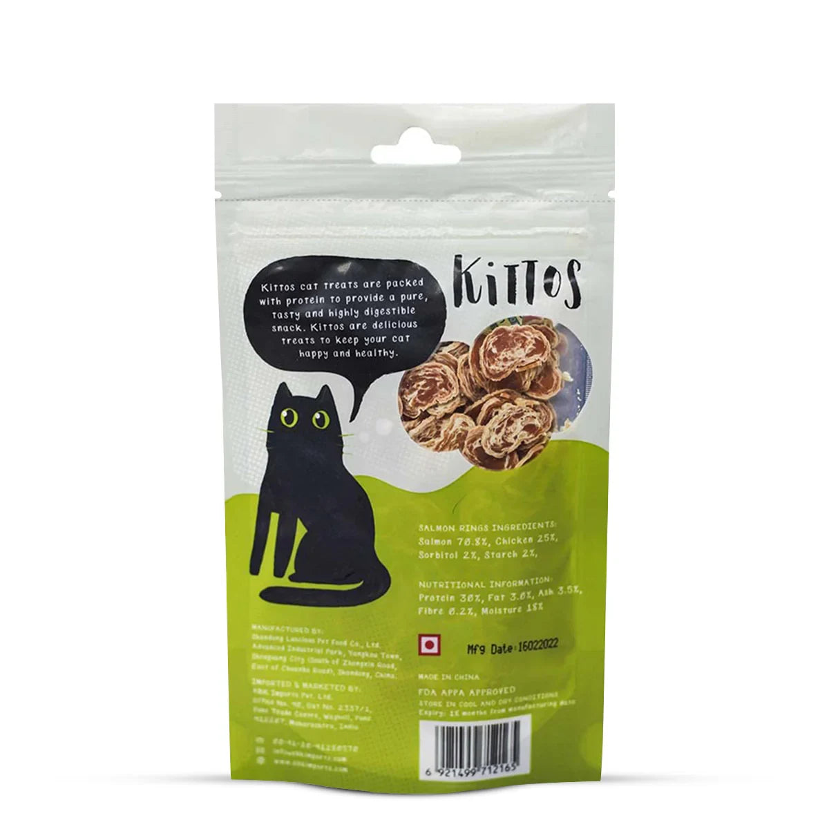 Kittos Salmon Rings Cat Meaty Treat 35gm - Zigly