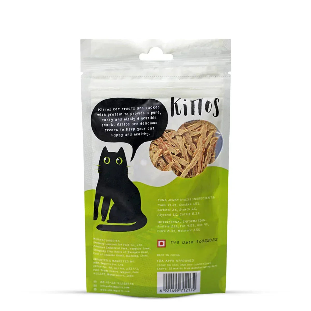 Kittos Tuna Jerky Strips Cat Meaty Treat 35gm - Zigly