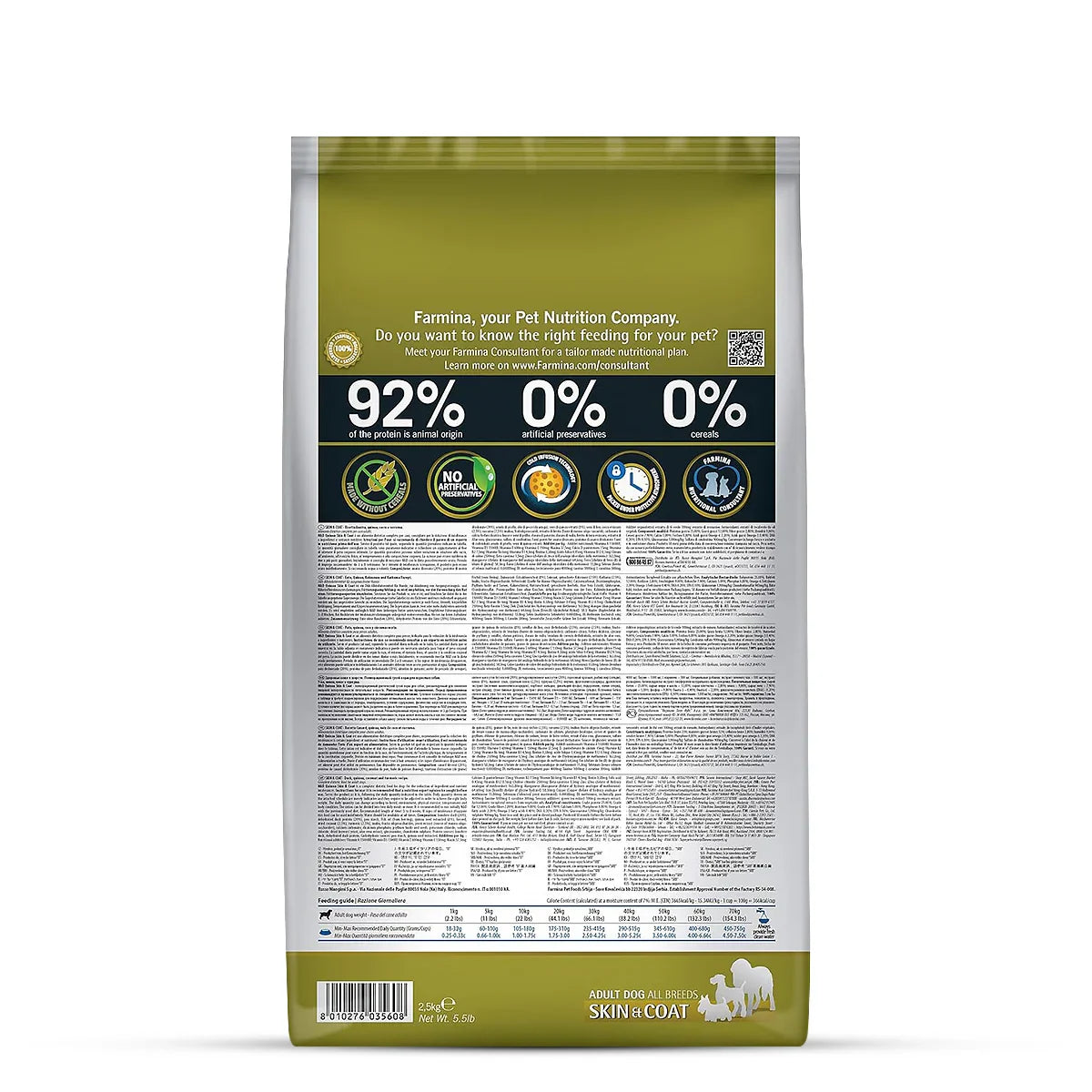 Farmina N&D Grain Free Quinoa Skin & Coat - (Duck, Coconut & Turmeric) Dry Dog Food - All Breeds Adult - 2.5kg - Zigly