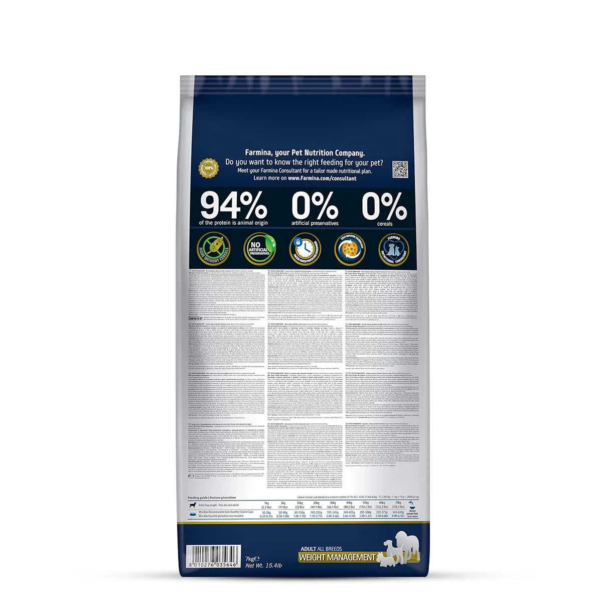 Farmina N&D Grain Free Quinoa Weight Management - (Lamb, Broccoli & Asparagus) Dry Dog Food - Medium/Maxi Breeds Adult - 7kg - Zigly