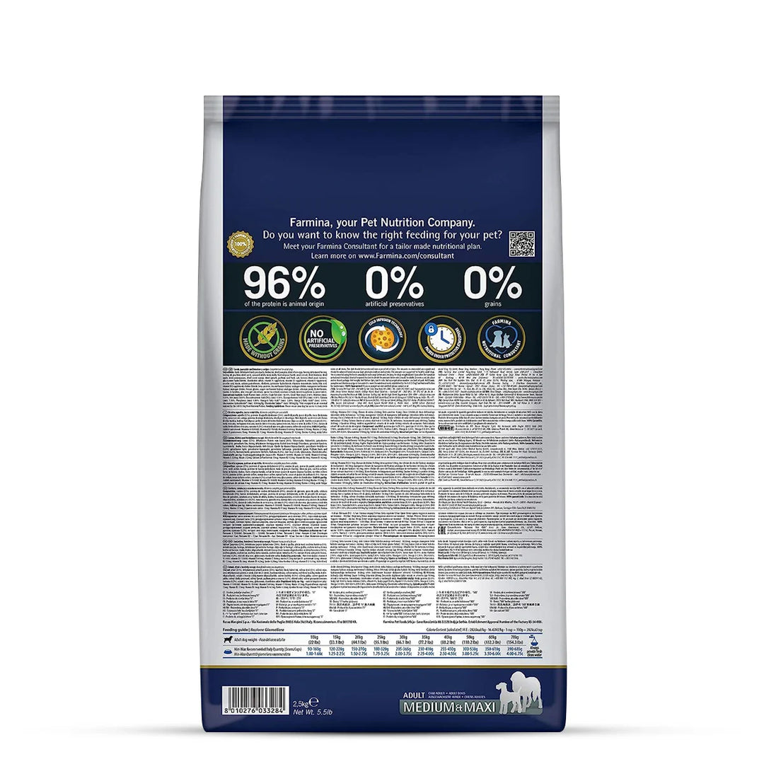 Farmina N&D Grain Free Pumpkin Lamb & Blueberry Dry Dog Food - Medium & Maxi Breed Adult - Zigly