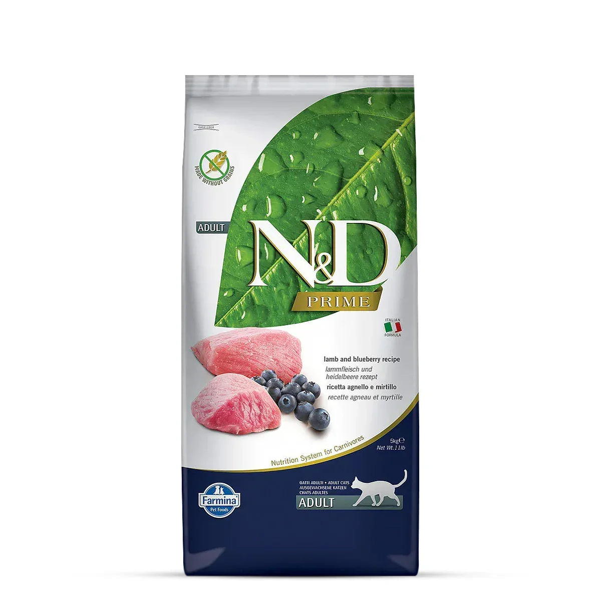 Farmina N&D Grain Free Prime Lamb & Blueberry Adult Dry Cat Food - All Breed Adult - Zigly