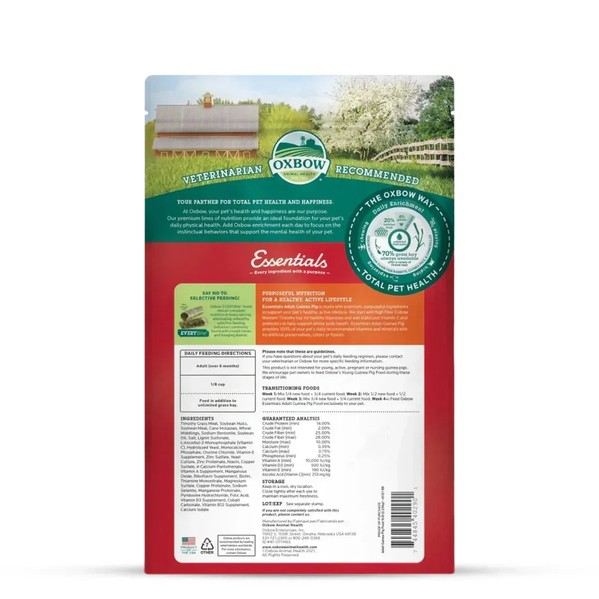 Oxbow Essentials Adult Guinea Pig Food 2.25kg - Zigly