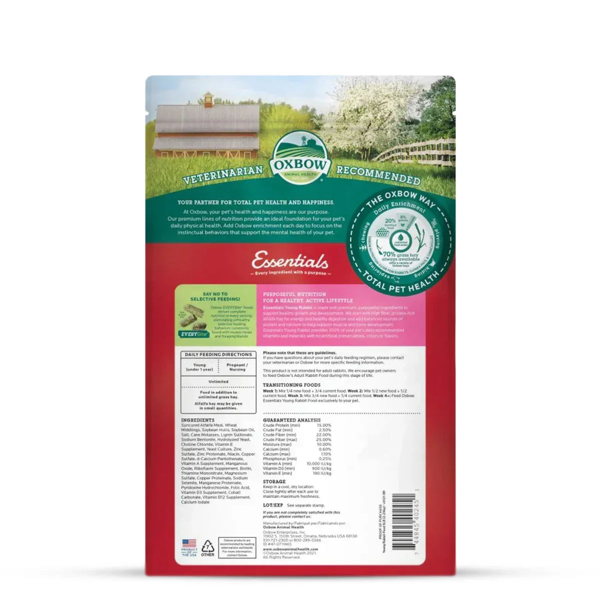 Oxbow Essentials Young Rabbit Food 2.25kg - Zigly