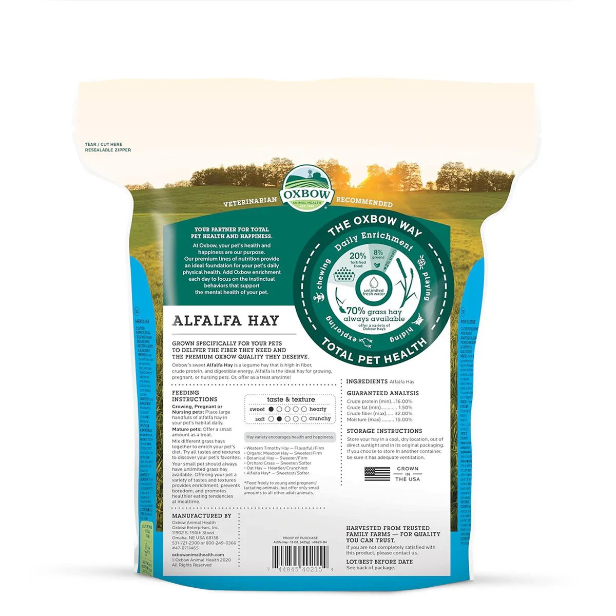 Oxbow Alfalfa Hay - 425g - Zigly