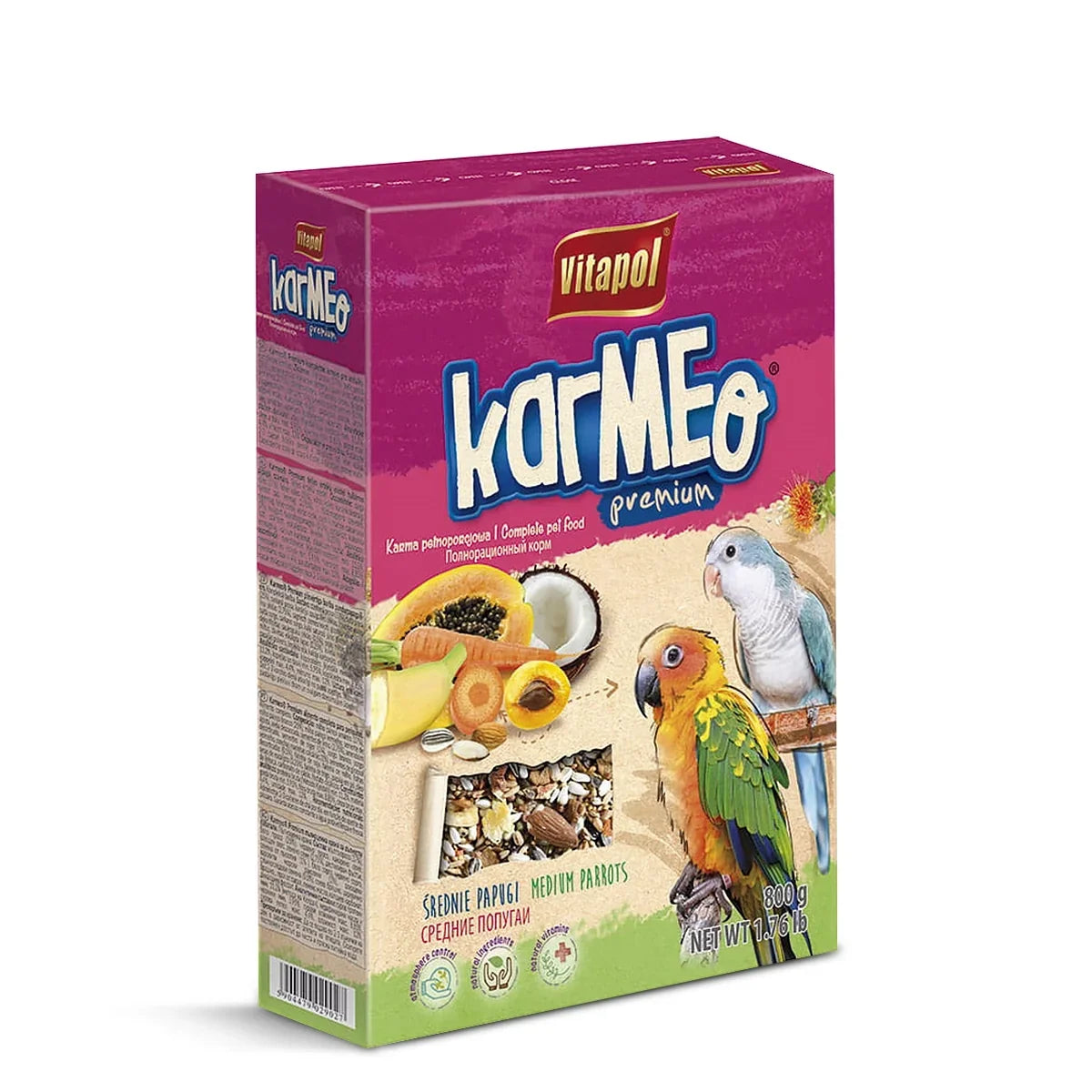 Vitapol Karmeo Premium complete food for medium parrots 800g available at zigly
