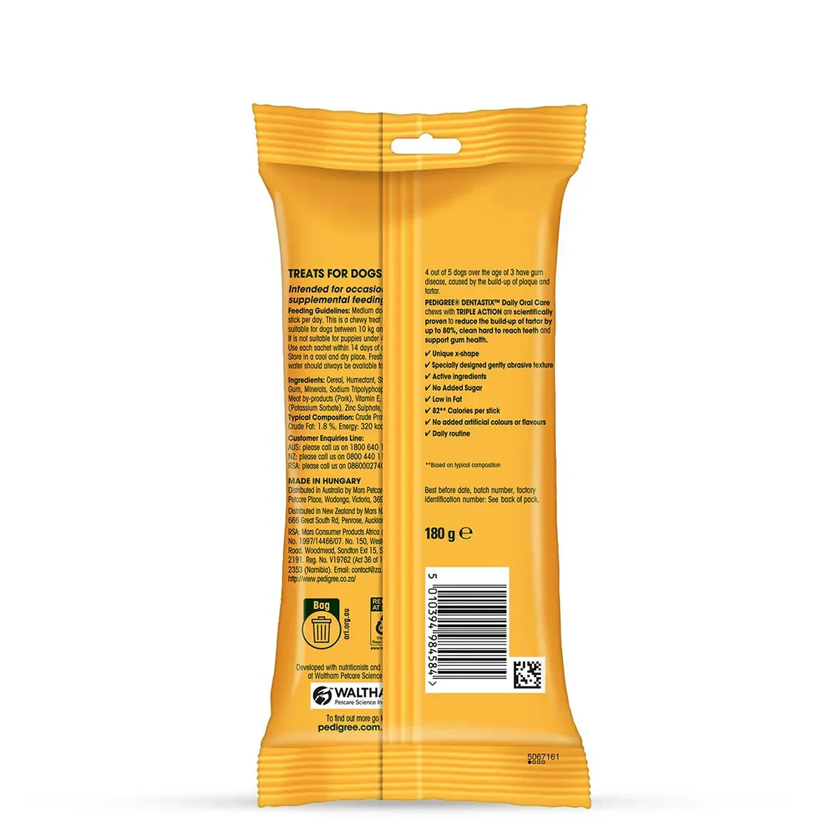 Pedigree Dentastix Medium Breed Oral Care Dog Treat - 7 Sticks - 180g - Zigly