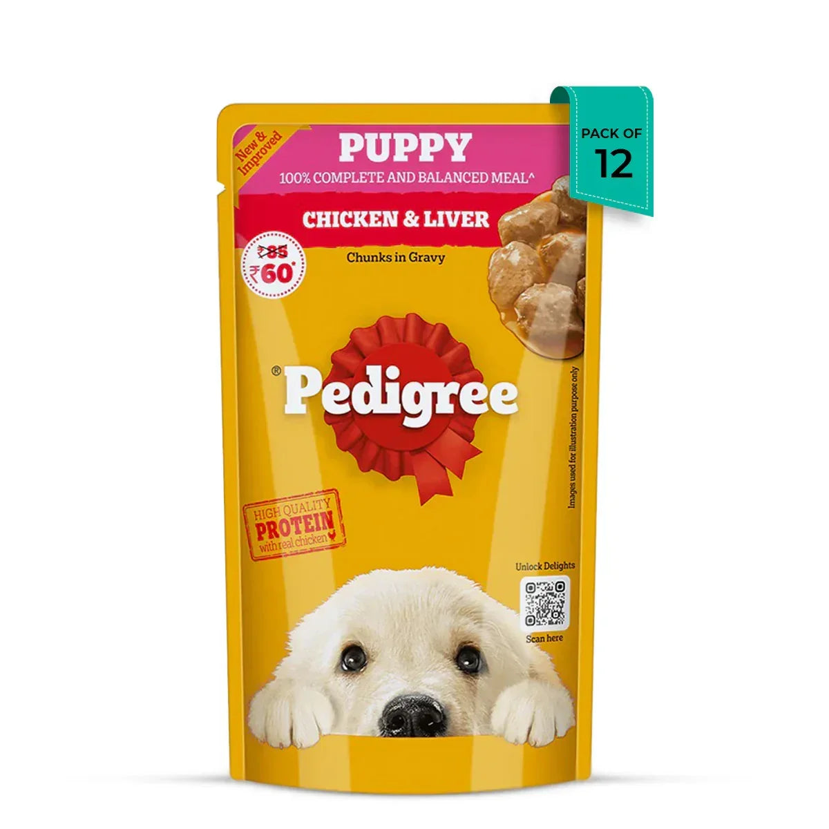 Pedigree Chicken Chunks in Gravy Puppy Wet Dog Food - 130g - Zigly
