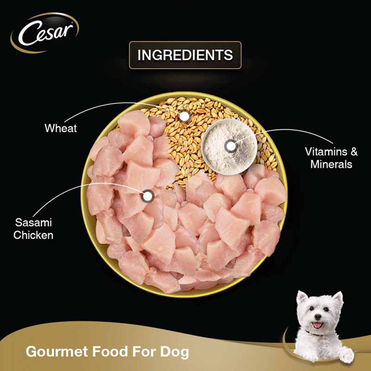 Cesar Premium Sasami & Vegetables (Gourmet meal) Wet Dog Food - All Breed Adult - 70g - Zigly