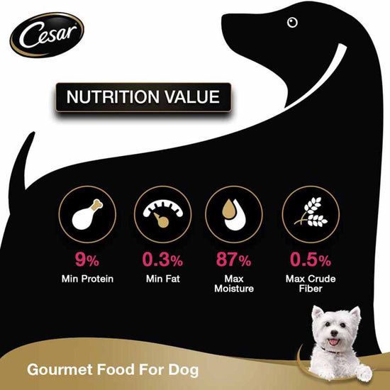 Cesar Premium Sasami & Vegetables (Gourmet meal) Wet Dog Food - All Breed Adult - 70g - Zigly