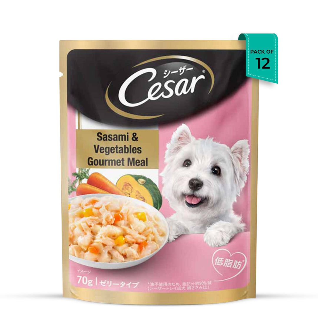Cesar Premium Sasami & Vegetables (Gourmet meal) Wet Dog Food - All Breed Adult - 70g - Zigly